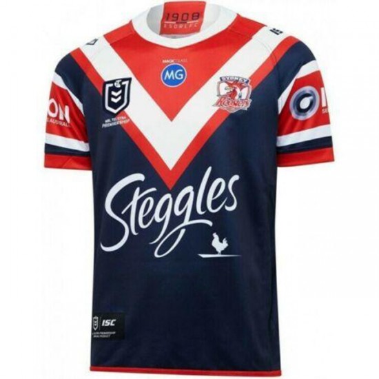Camisola Sydney Roosters Rugby Equipamento Primeiro 2020 Manga Curta